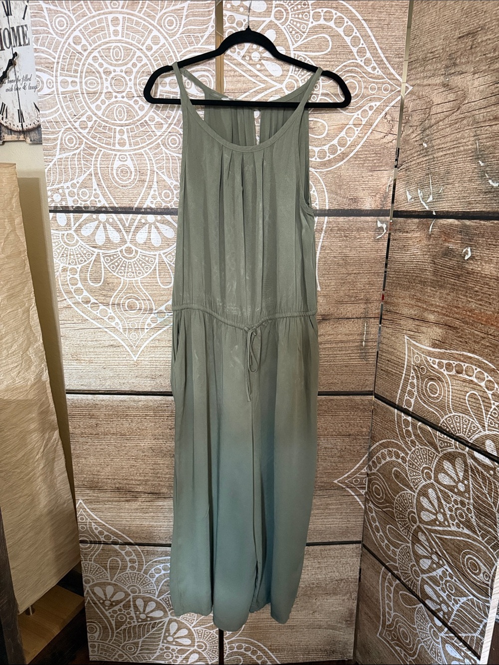 Maurices Olive Green Sleeveless Drawstring Jumpsuit